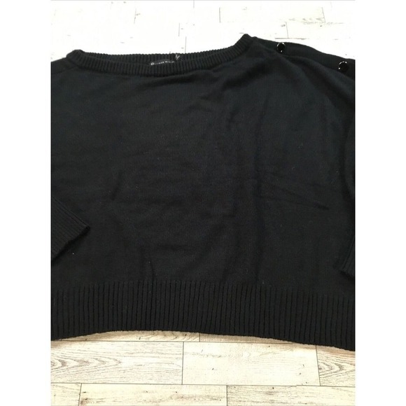 Fashion to Figure Black Button-Shoulder Sweater – Plus Size 2 - Picture 4 of 16